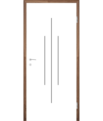 Bijelo obojena unutrašnja vrata s utorima COLORline - MODENA R22L