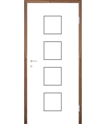 Bijelo obojena unutrašnja vrata s utorima COLORline - MODENA R23L