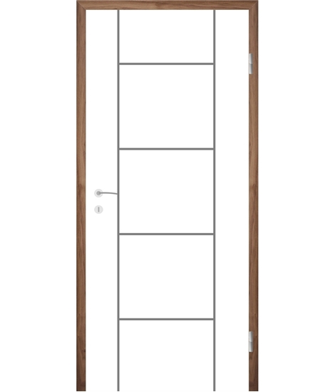 Bijelo obojena unutrašnja vrata s utorima COLORline - MODENA R5L