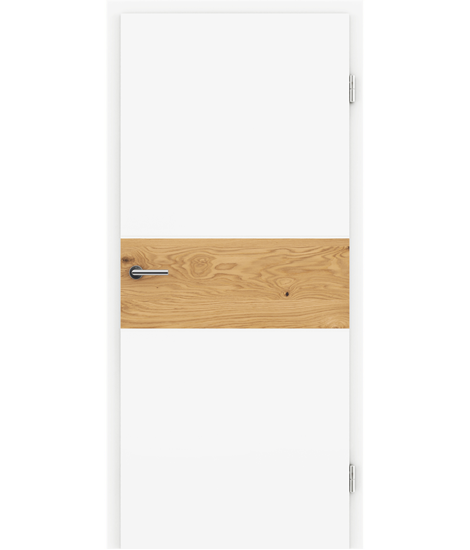 Bijelo obojena unutrašnja vrata s furniranim umetcima i utorima BELLAline - I39R72L bijelo obojeno, umetak hrast grča