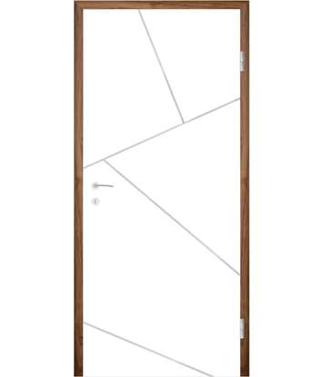 Picture of Bijelo obojena unutrašnja vrata s utorima COLORline - EASY R87L
